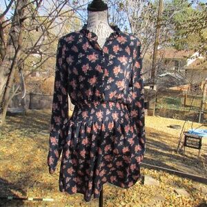 J for Justify Navy and Pink Floral Long Sleeve Dress